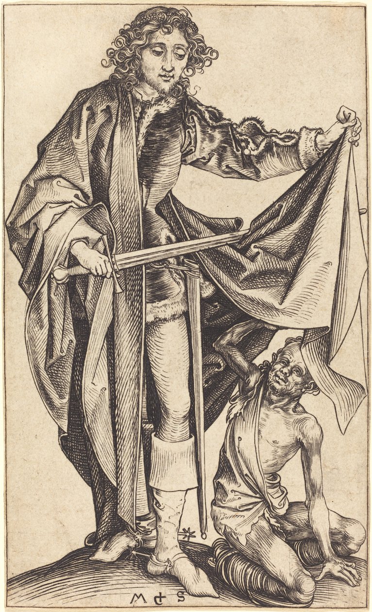 Svatý Martin rozdělující svůj plášť od Martin Schongauer