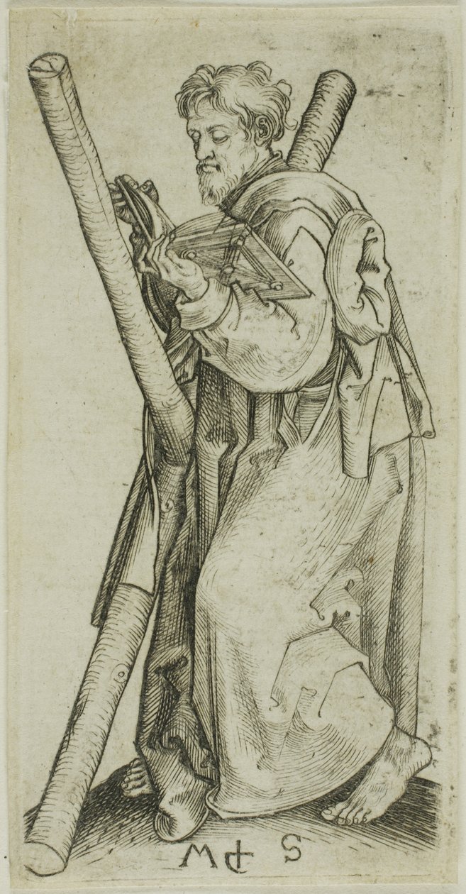 Svatý Ondřej, z knihy Apoštolové od Martin Schongauer