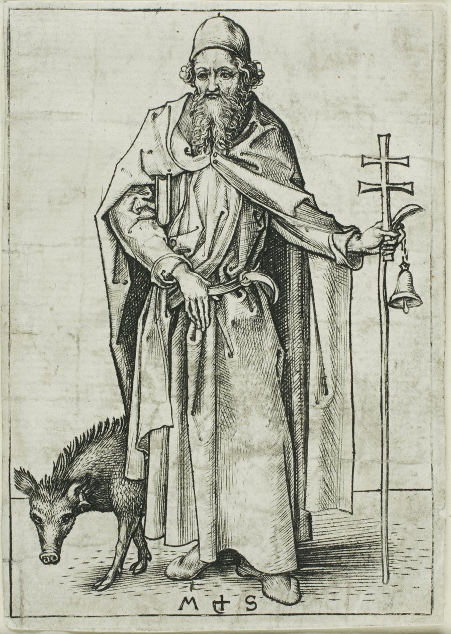 Svatý Antonín, z knihy Apoštolové od Martin Schongauer