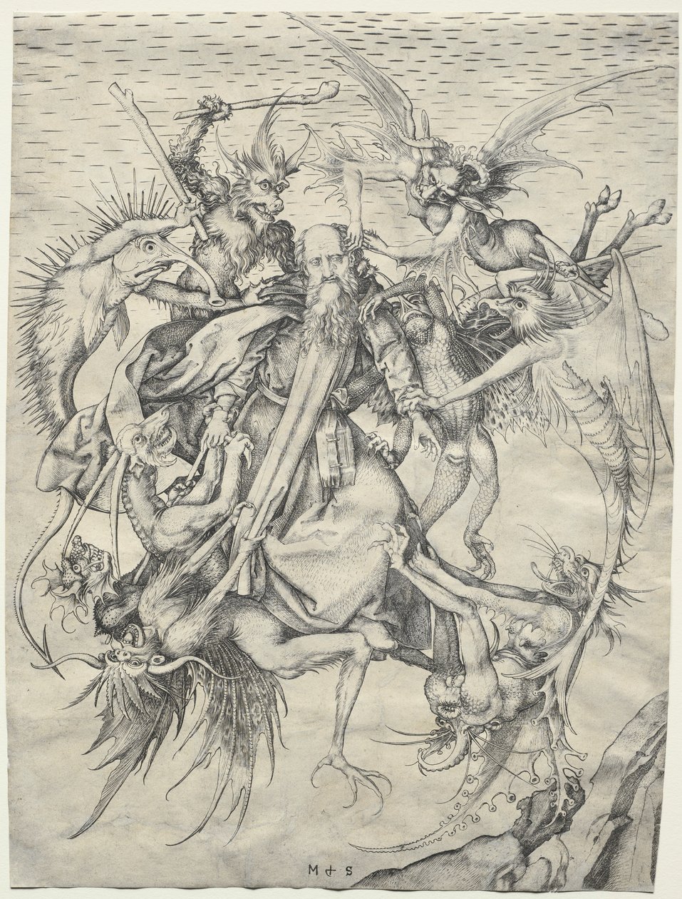 Svatý Antonín sužovaný čerty, 15. století. od Martin Schongauer