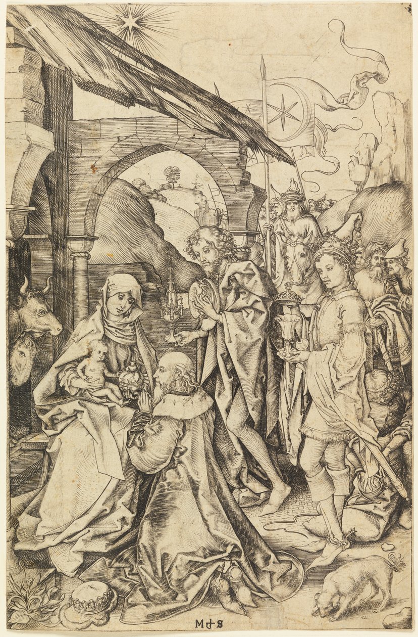 Klanění tří králů od Martin Schongauer