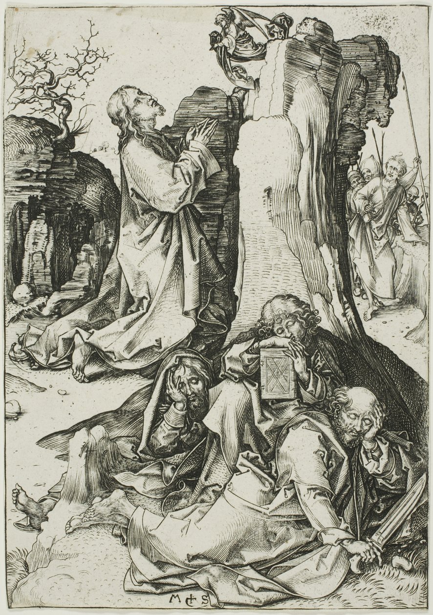 Agónie v zahradě, z Utrpení od Martin Schongauer