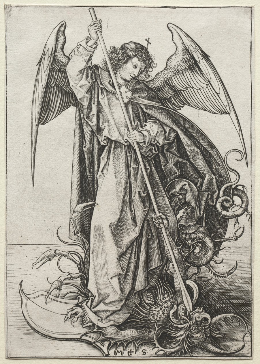 Archanděl Michael propichující draka, c. 1475. od Martin Schongauer