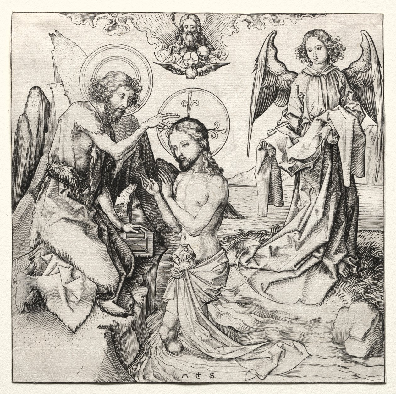 Křest Krista v Jordánu, c. 1480-90. od Martin Schongauer