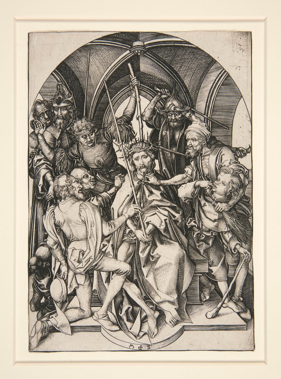 Korunování trním ze série The Passion od Martin Schongauer