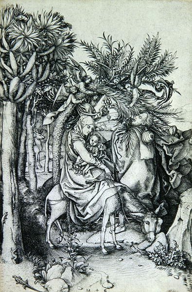 Útěk do Egypta (rytina) od Martin Schongauer