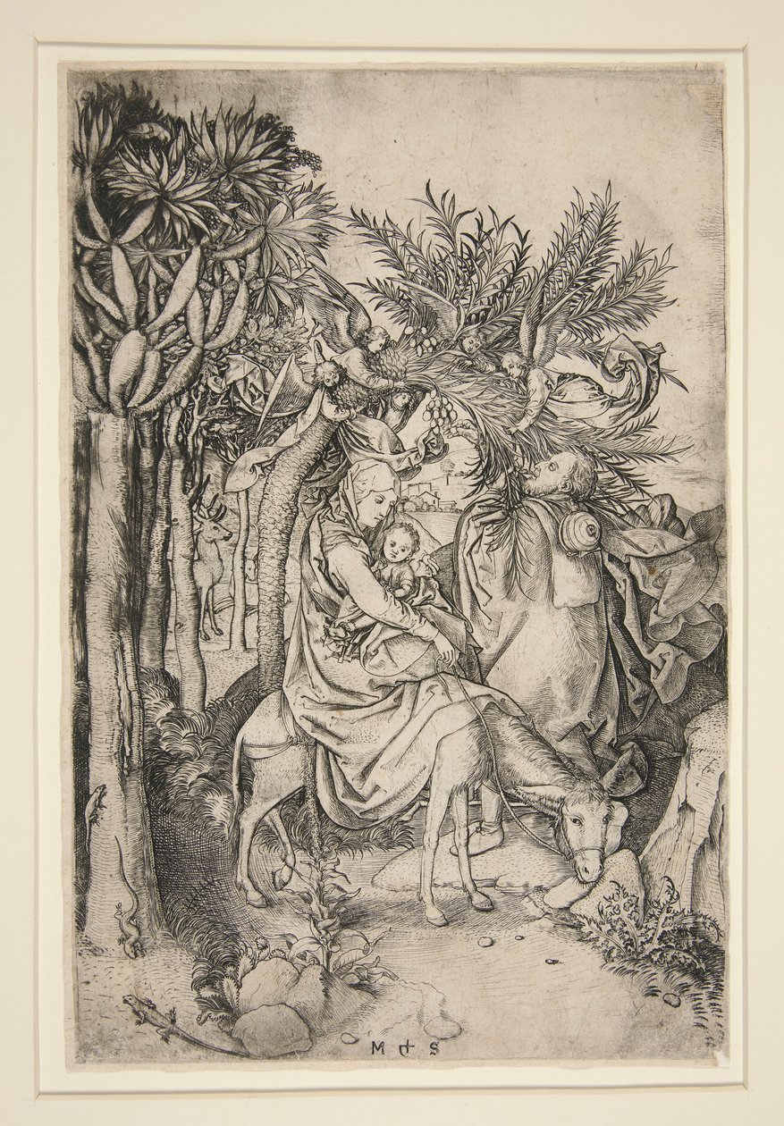 Útěk do Egypta ze série Life of the Virgin od Martin Schongauer