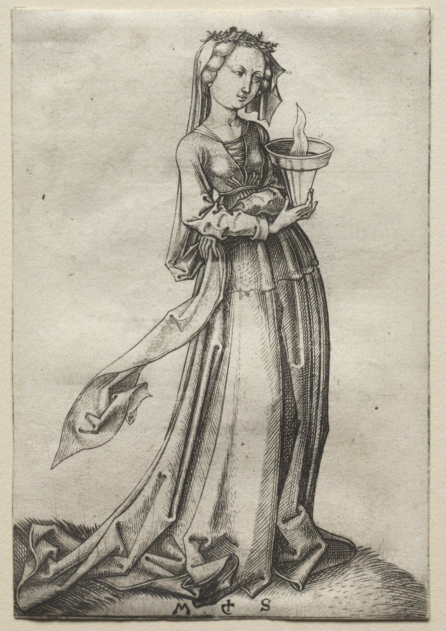 Čtvrtá moudrá panna. od Martin Schongauer