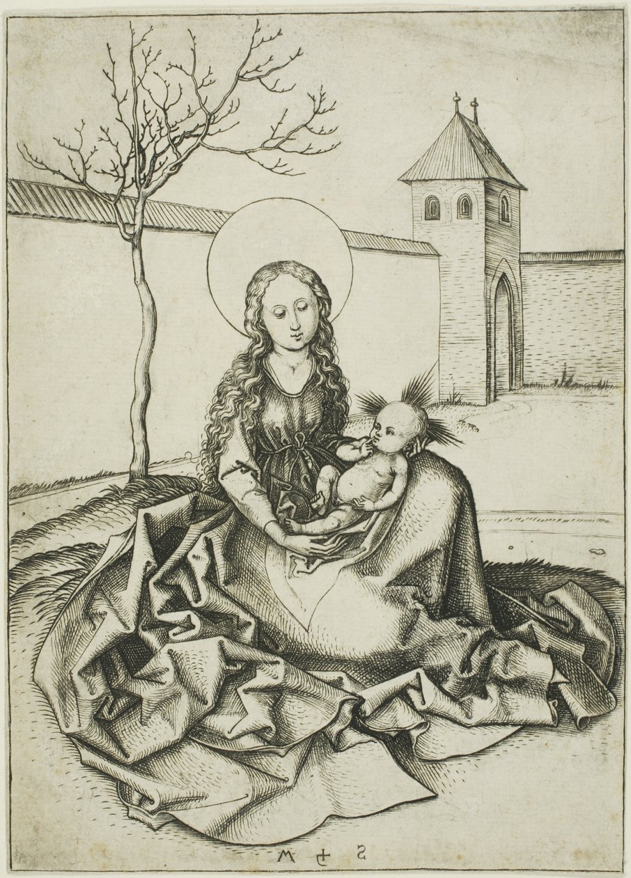 Madona s dítětem na nádvoří od Martin Schongauer