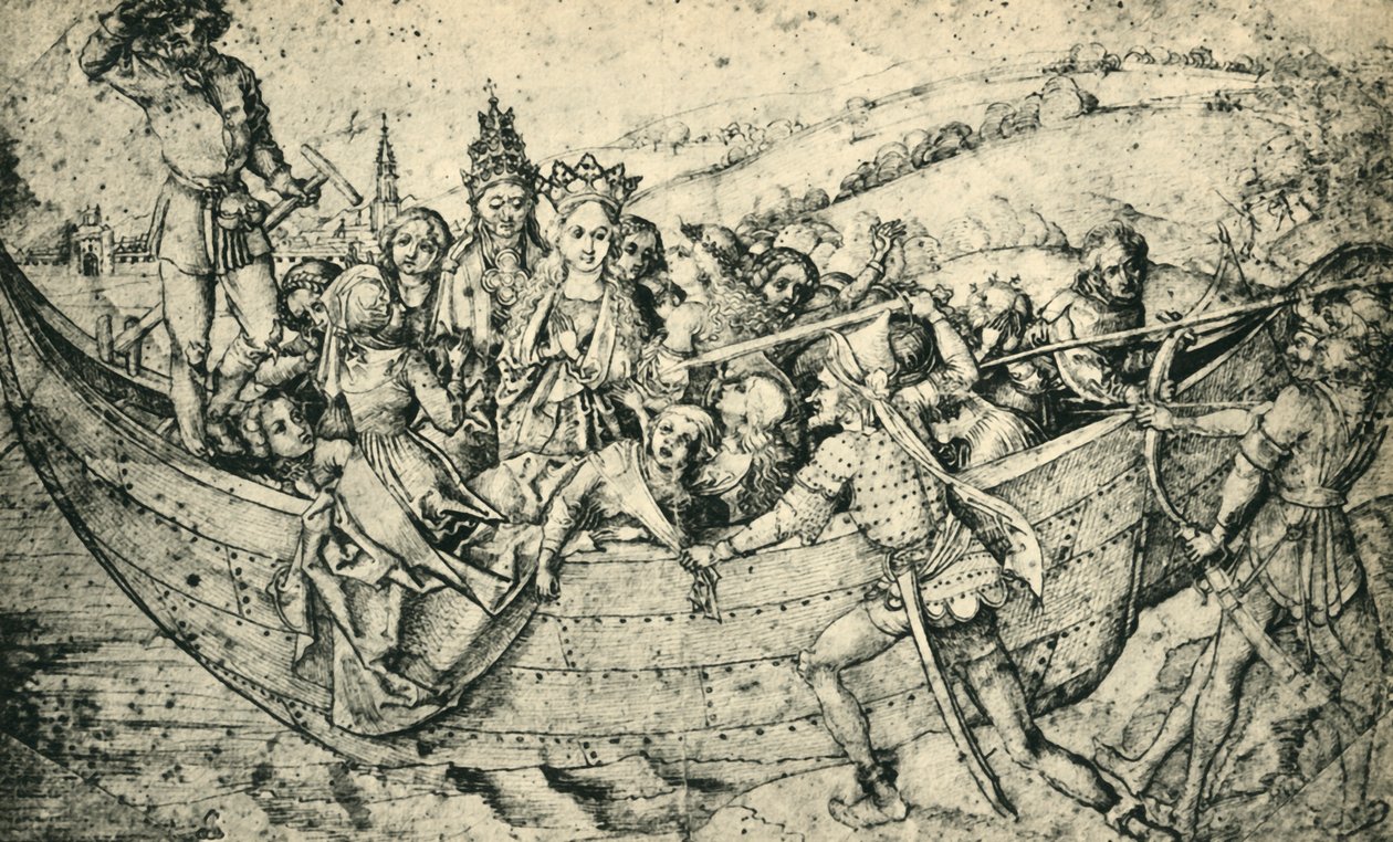 Umučení svaté Uršuly a jejích společníků, c1450, 1943. od Martin Schongauer