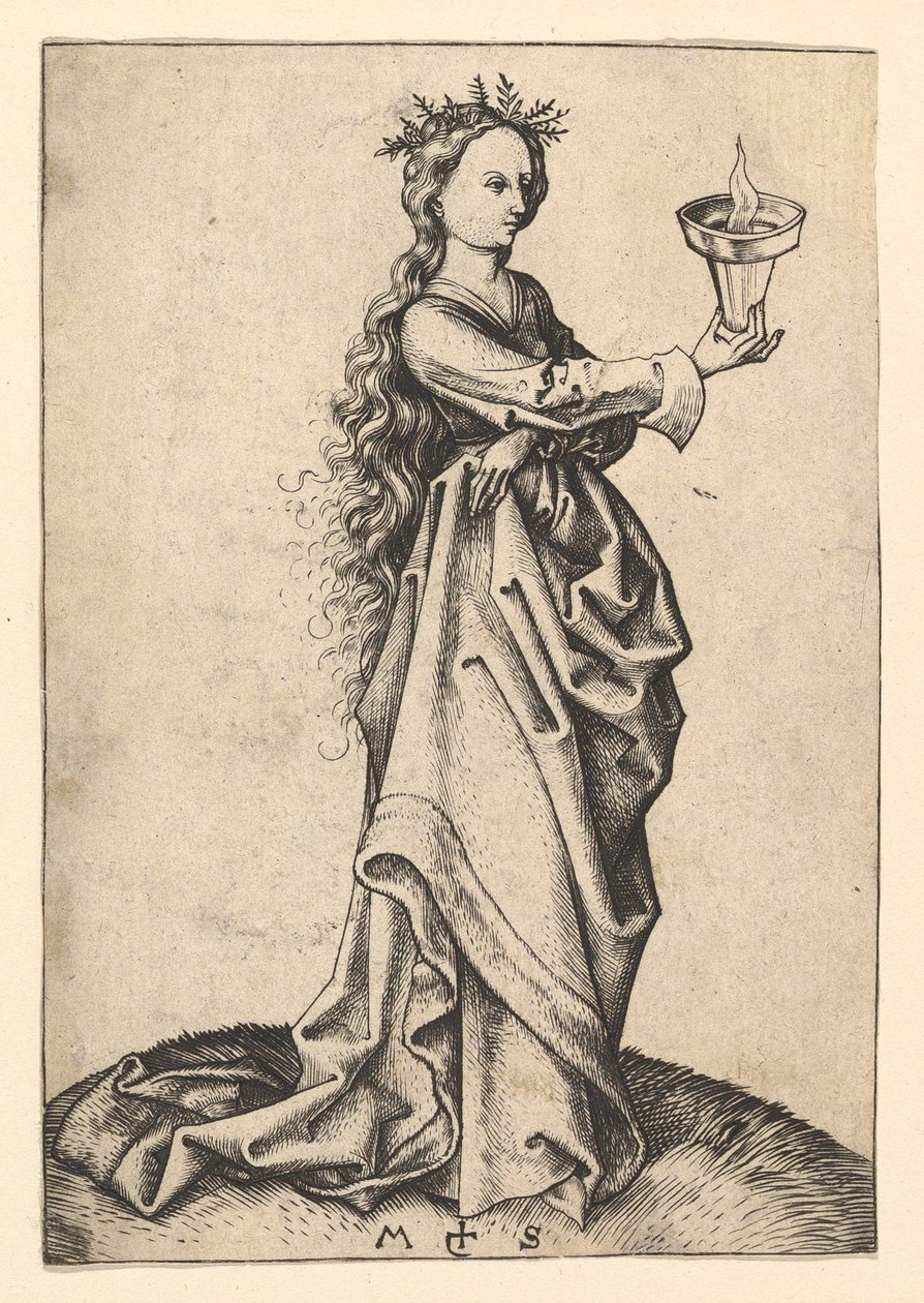 Třetí moudrá panna, ca. 1435-1491. od Martin Schongauer