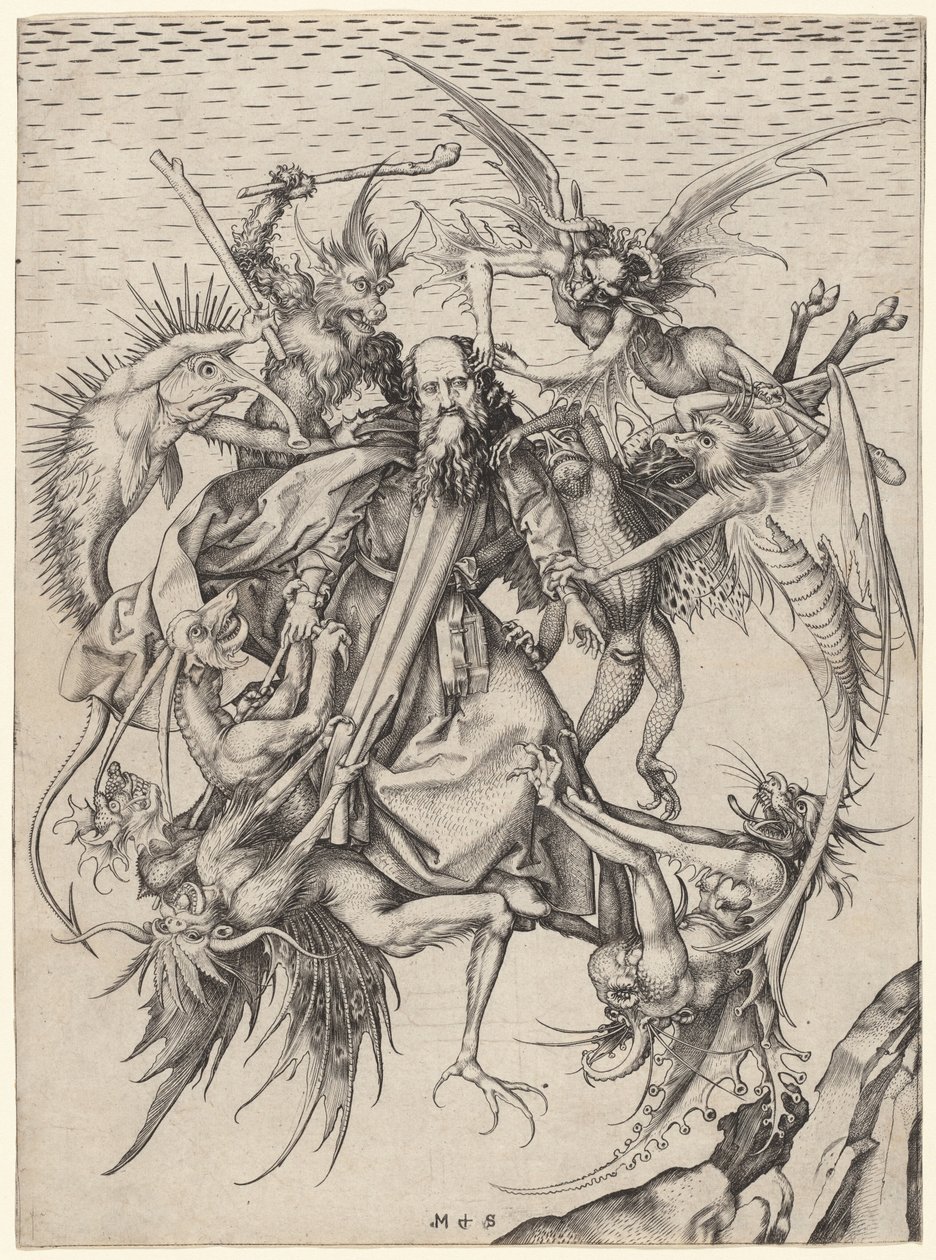 Soužení svatého Antonína od Martin Schongauer