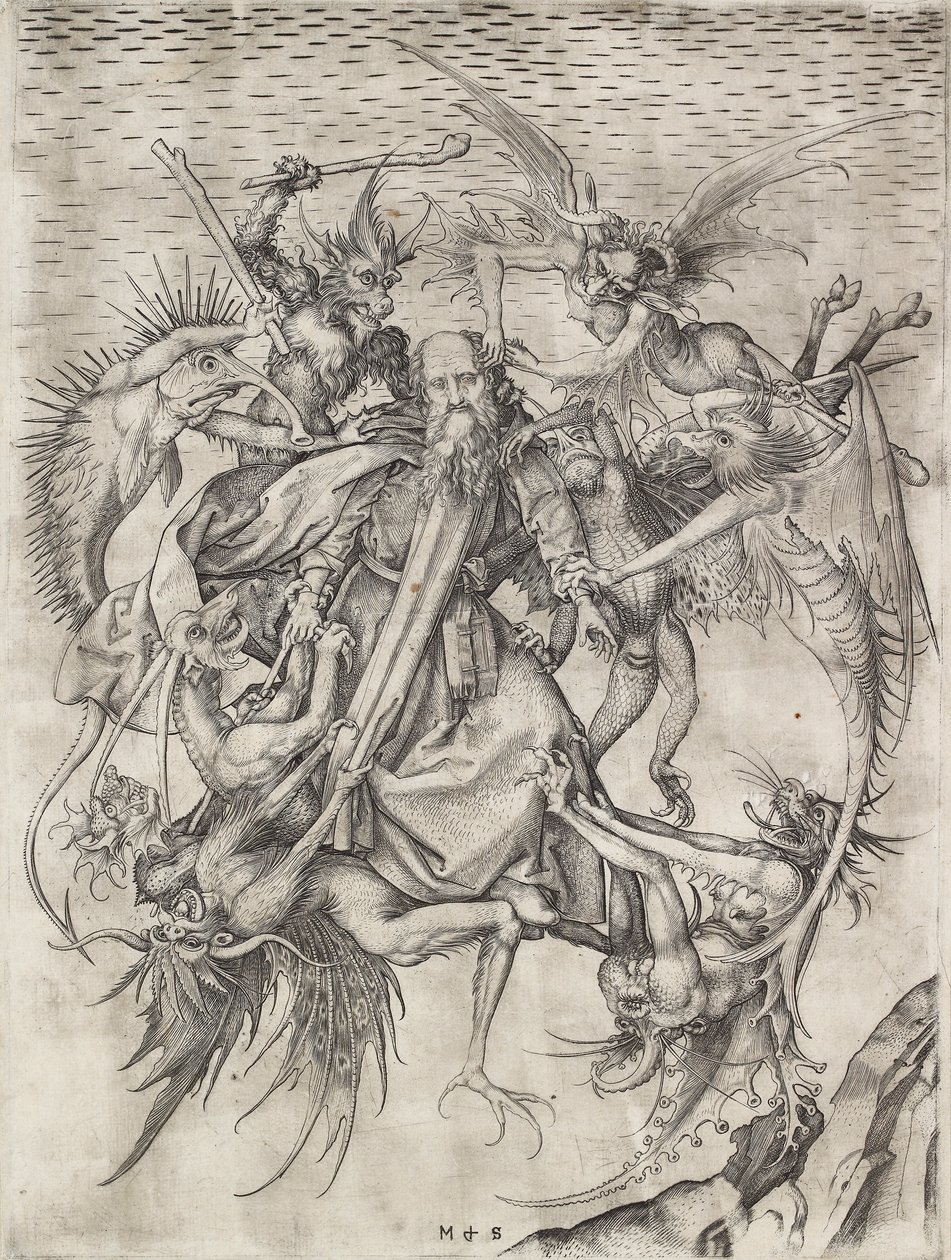 Soužení svatého Antonína, konec 15. století od Martin Schongauer