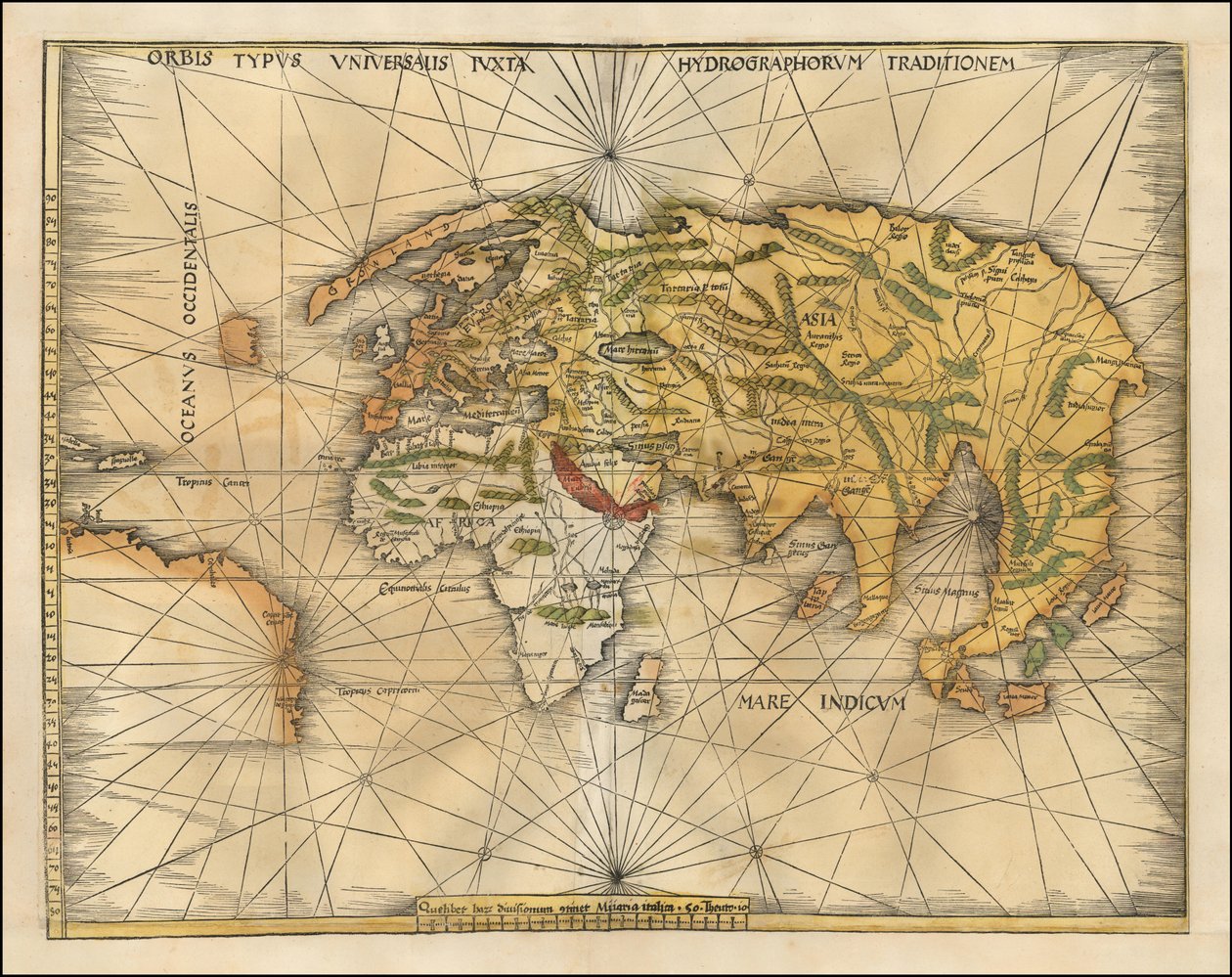 Mapa světa z roku 1513 od Martina Waldseemüllera od Martin Waldseemuller