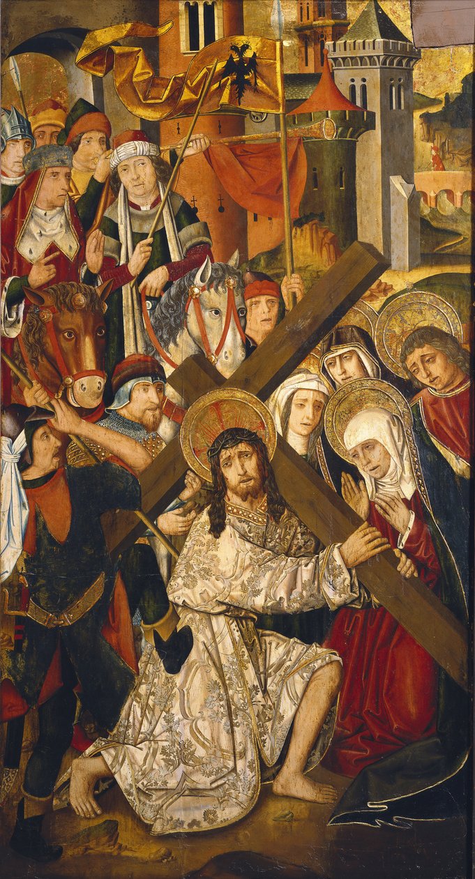 Cesta na Kalvárii (detail) od Martin & Ximenez Miguel (fl.1466 1505) Bernat