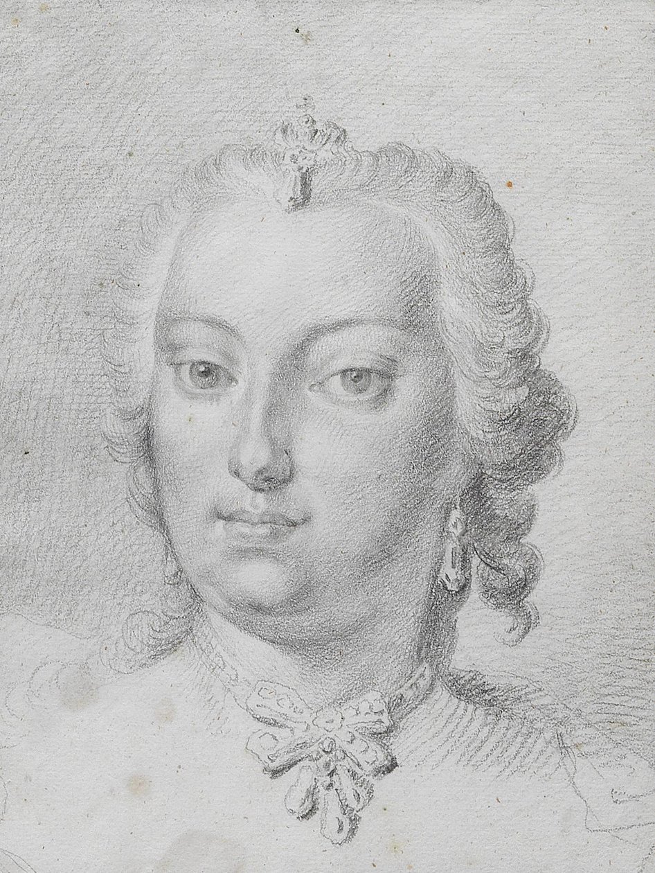 Kresba Martina van Meytena Marie Terezie z roku 1741 od Martin van Meytens