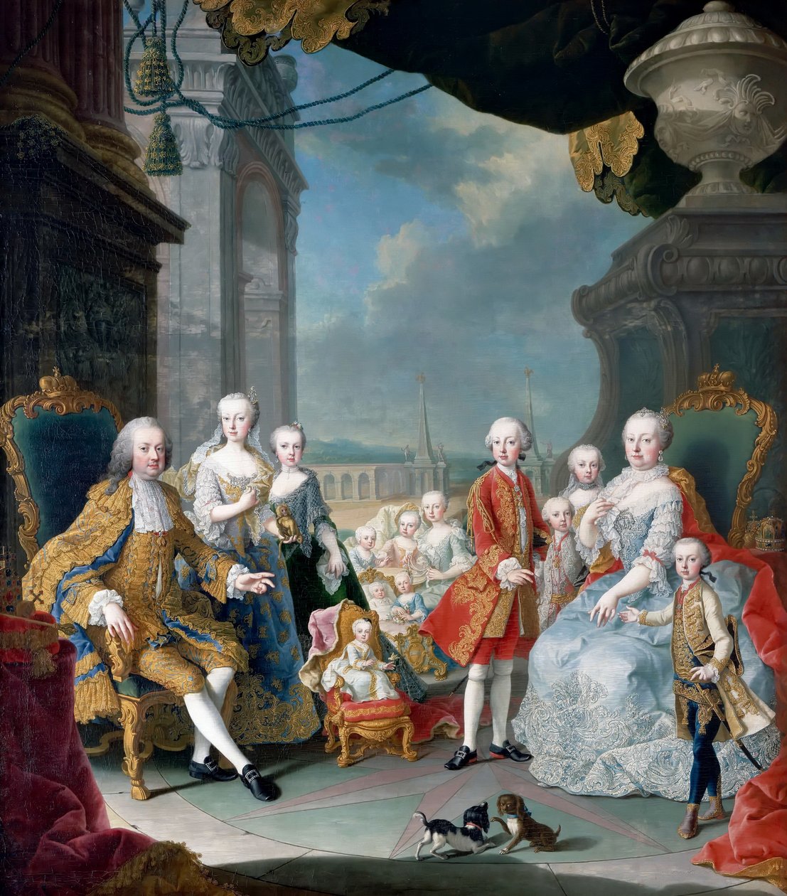 Marie Terezie Rakouská a František I. se svými dětmi od Martin van Meytens the Younger