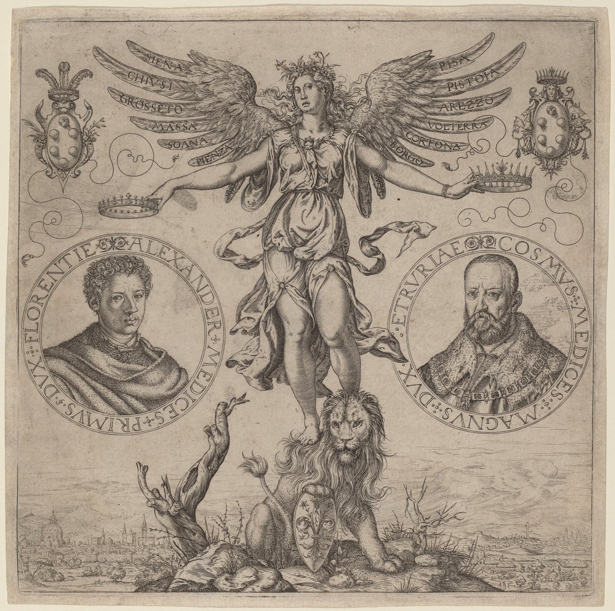 Alexander de Medici a Cosmo de Medici od Martino Rota