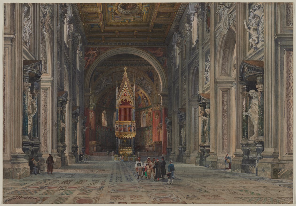Interiér San Giovanni in Laterano, Řím, c. 1896. od Martino del Don