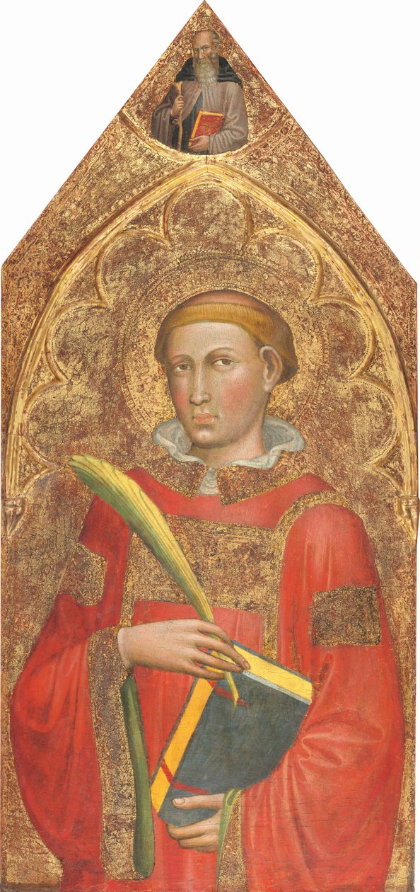 Deacon Saint, se Saint Anthony Abbot [pravý panel] od Martino di Bartolomeo