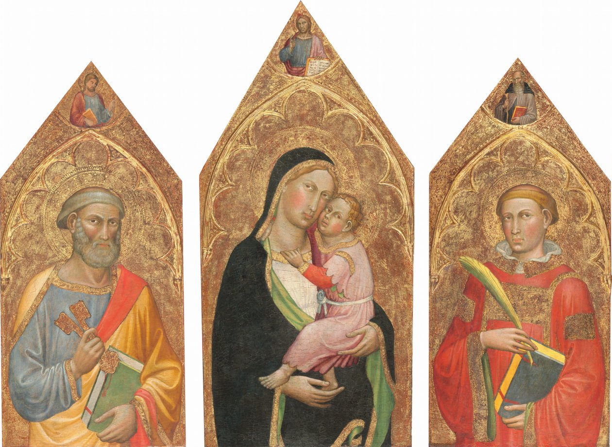 Madona s dítětem s žehnajícím Kristem a svatí Petr, Jakub Major, Antonín..., c. 14151420. od Martino di Bartolomeo di Biagio