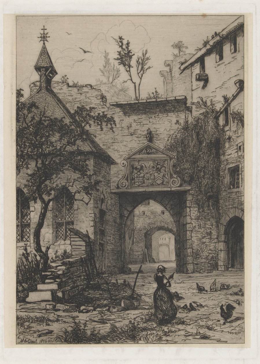 Vchod do zámku Hollenfeltz od Martinus Antonius Kuytenbrouwer jr.