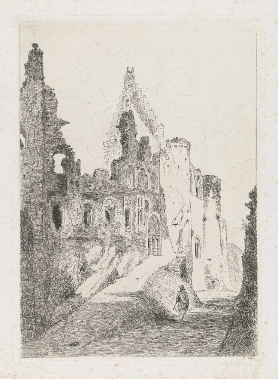 Zřícenina hradu Vianden od Martinus Antonius Kuytenbrouwer jr.