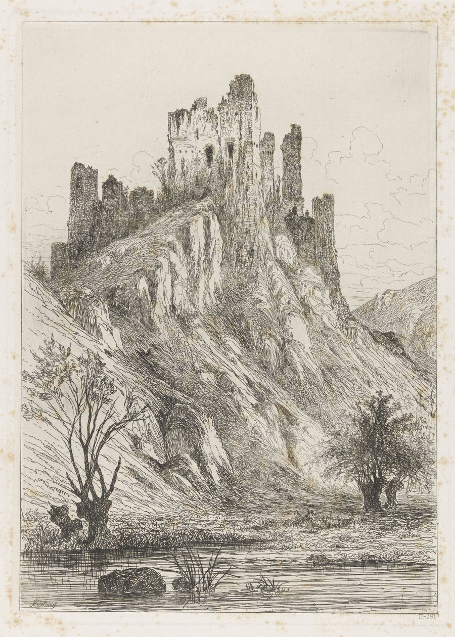 Zřícenina hradu Montaigle od Martinus Antonius Kuytenbrouwer jr.