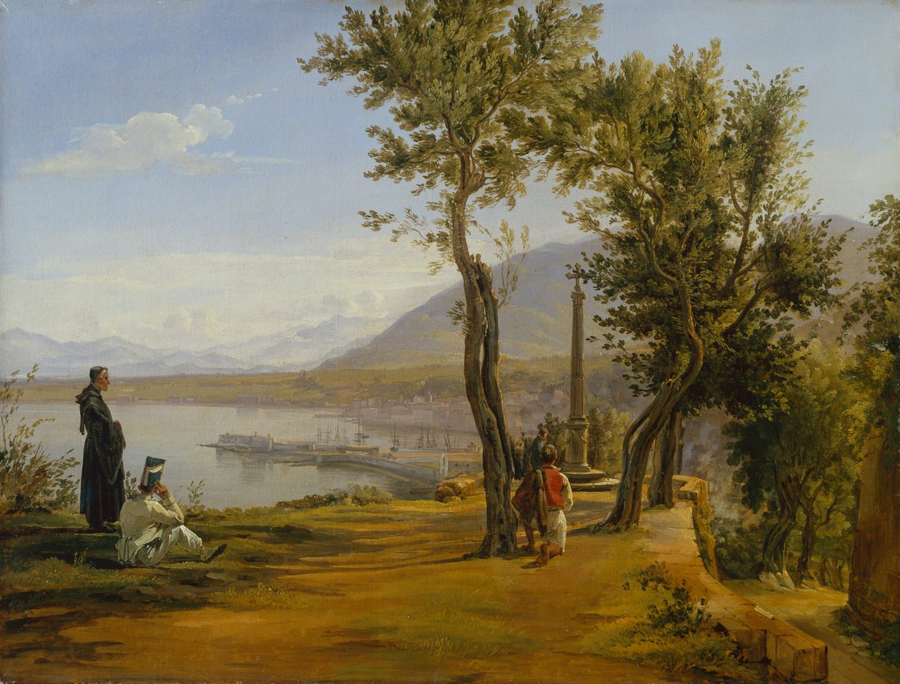 Figurky ve svatyni, A Port Beyond (olej na plátně) od Martinus Rorbye