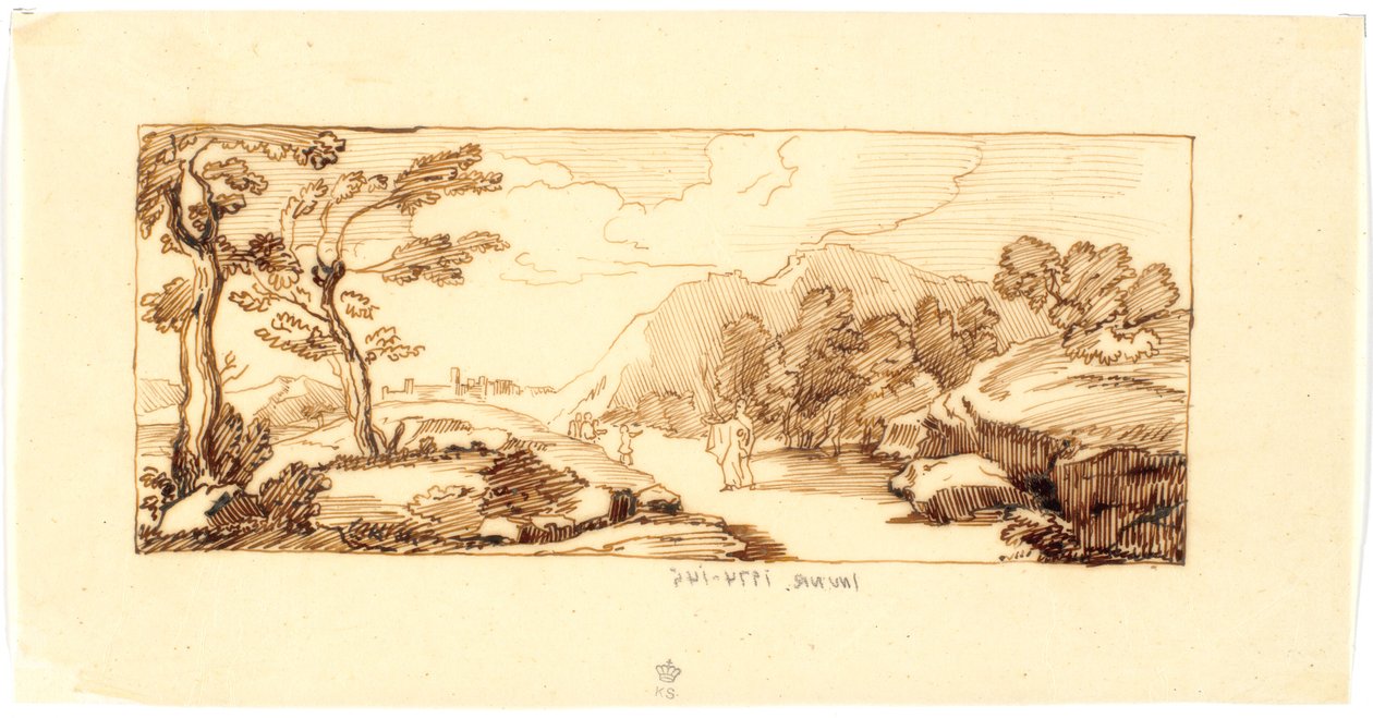 Landschaft mit biblischem Motiv od Martinus Rørbye