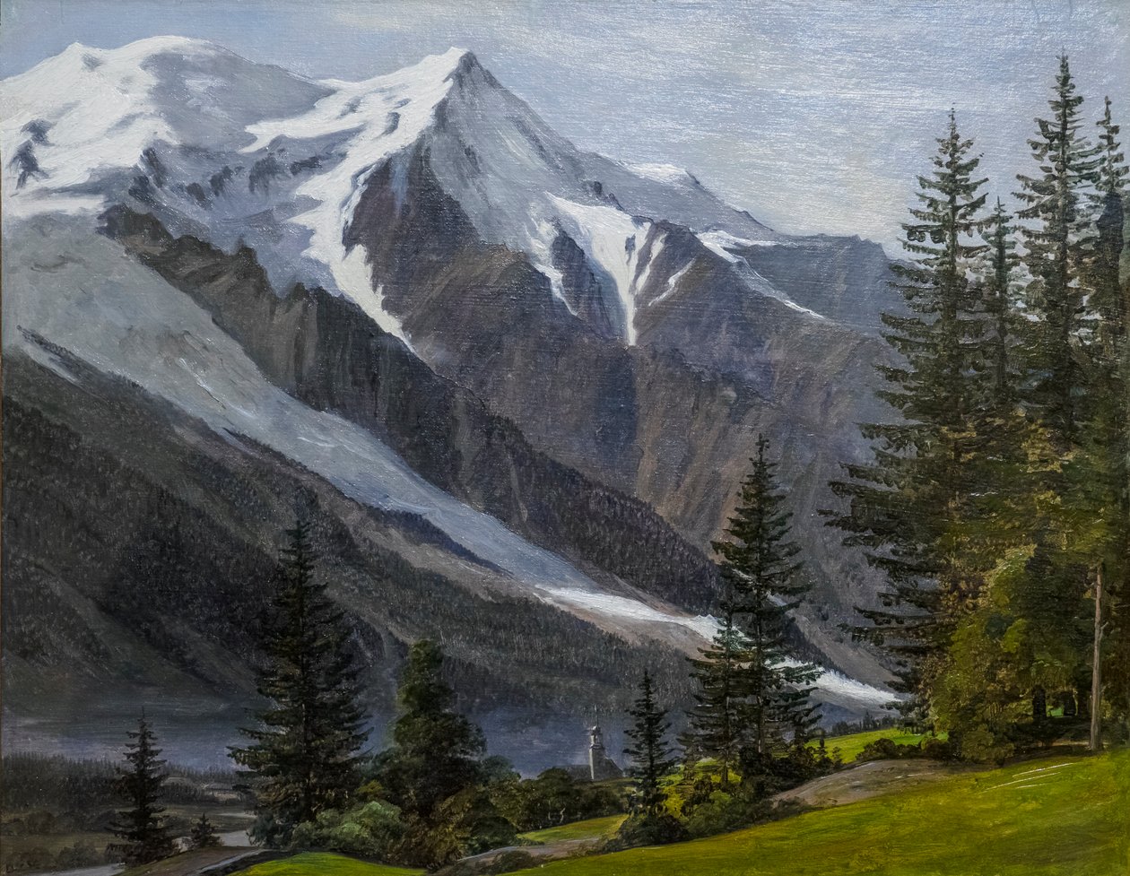 Výhled na Chamonix a Mont Blanc od Martinus Rorbye