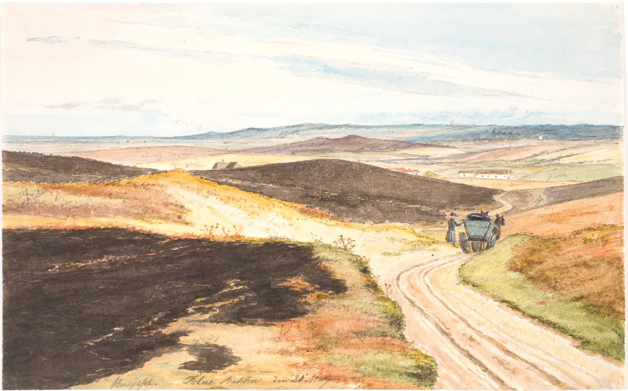 Hulvej v Tolne Bakker, Vendsyssel, 21. května 1833 od Martinus Rørbye