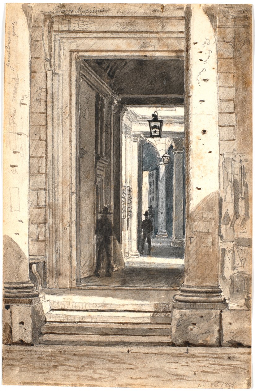 Palazzo Massimo alle Colonne. Řím 1835 od Martinus Rørbye