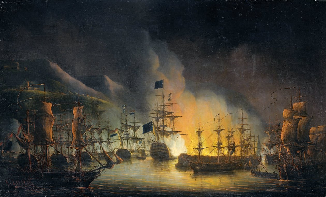 Bombardování Alžíru (26.–27. srpna 1816) od Martinus Schouman (signed by artist)