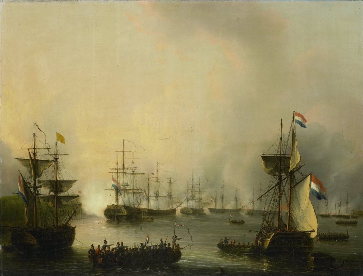 Bombardování Palembangu, Sumatra, 24. června 1821 od Martinus Schouman