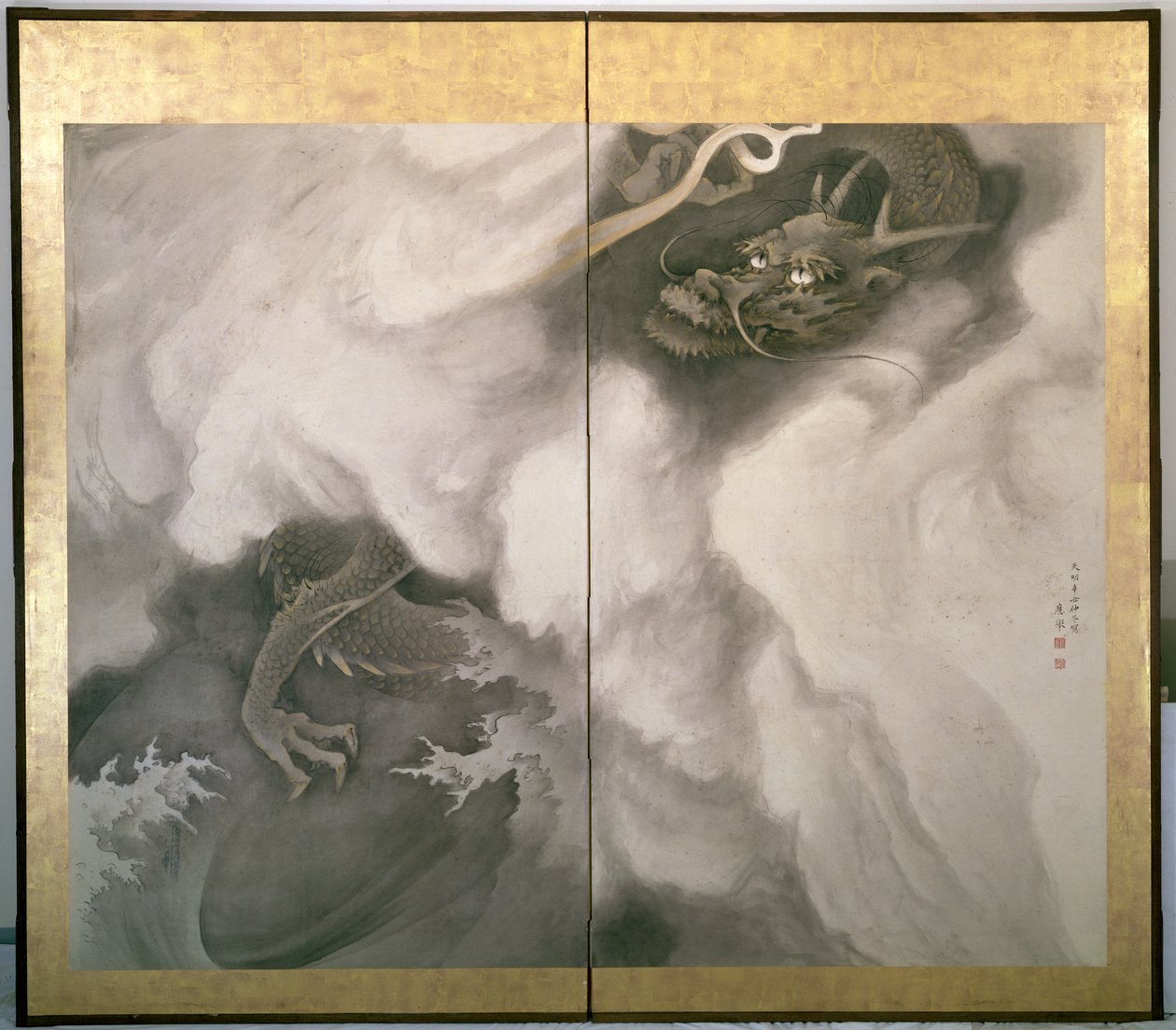 Dragon Screen, japonština, 1781 (inkoust a barva na papíře) od Maruyama Okyo