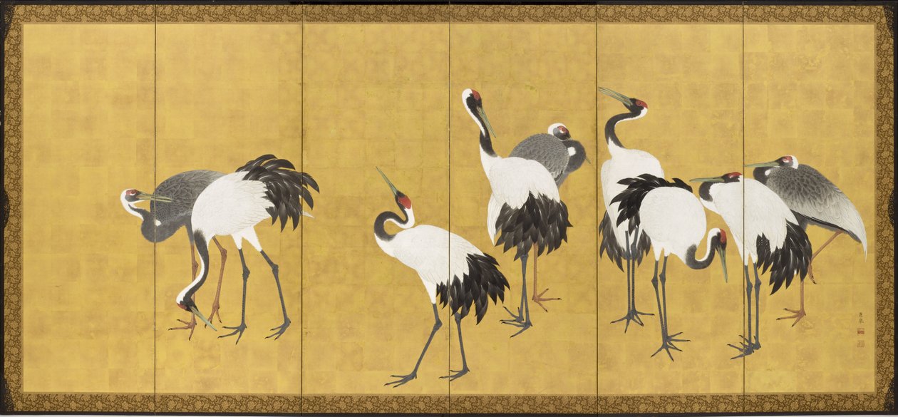 Jeřábi od Maruyama Okyo