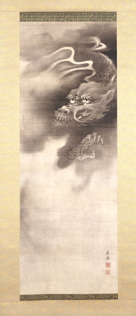 Jur?jin And Deer (inkoust a barva na hedvábí) od Maruyama Okyo