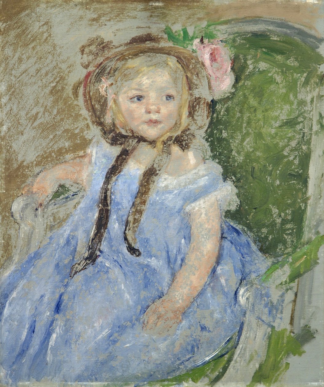 Sara s tmavou kapucí od Mary Cassatt