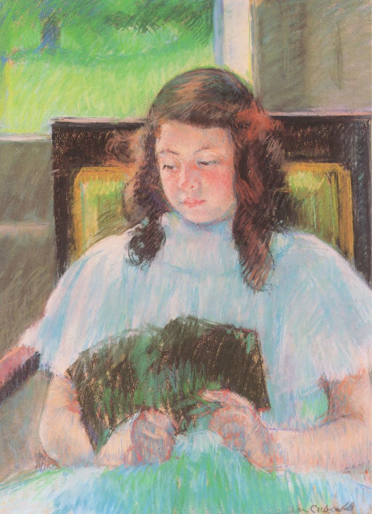Mladá dívka čtení od Mary Cassatt