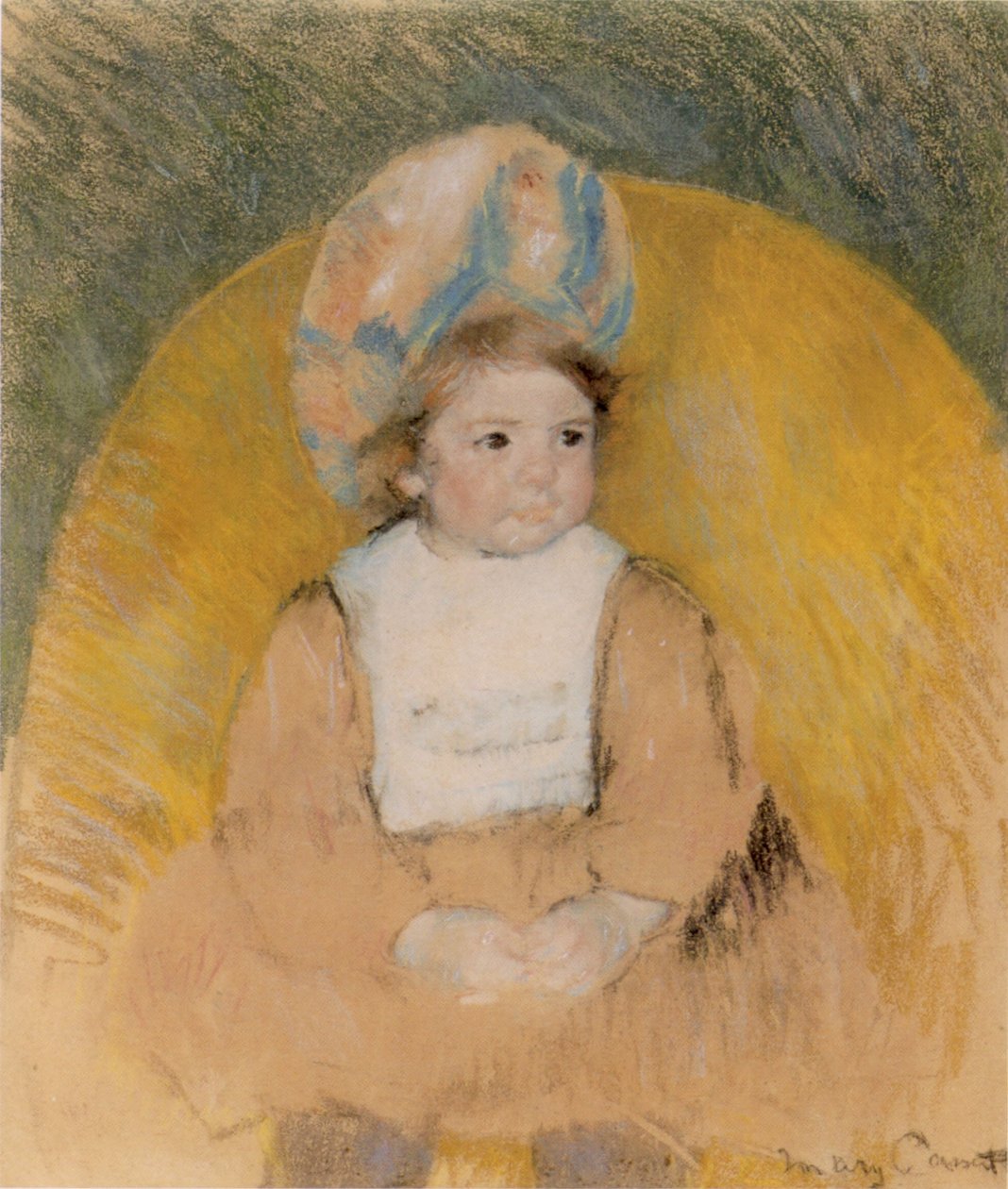 Mladá dívka sedící ve žlutém křesle od Mary Cassatt