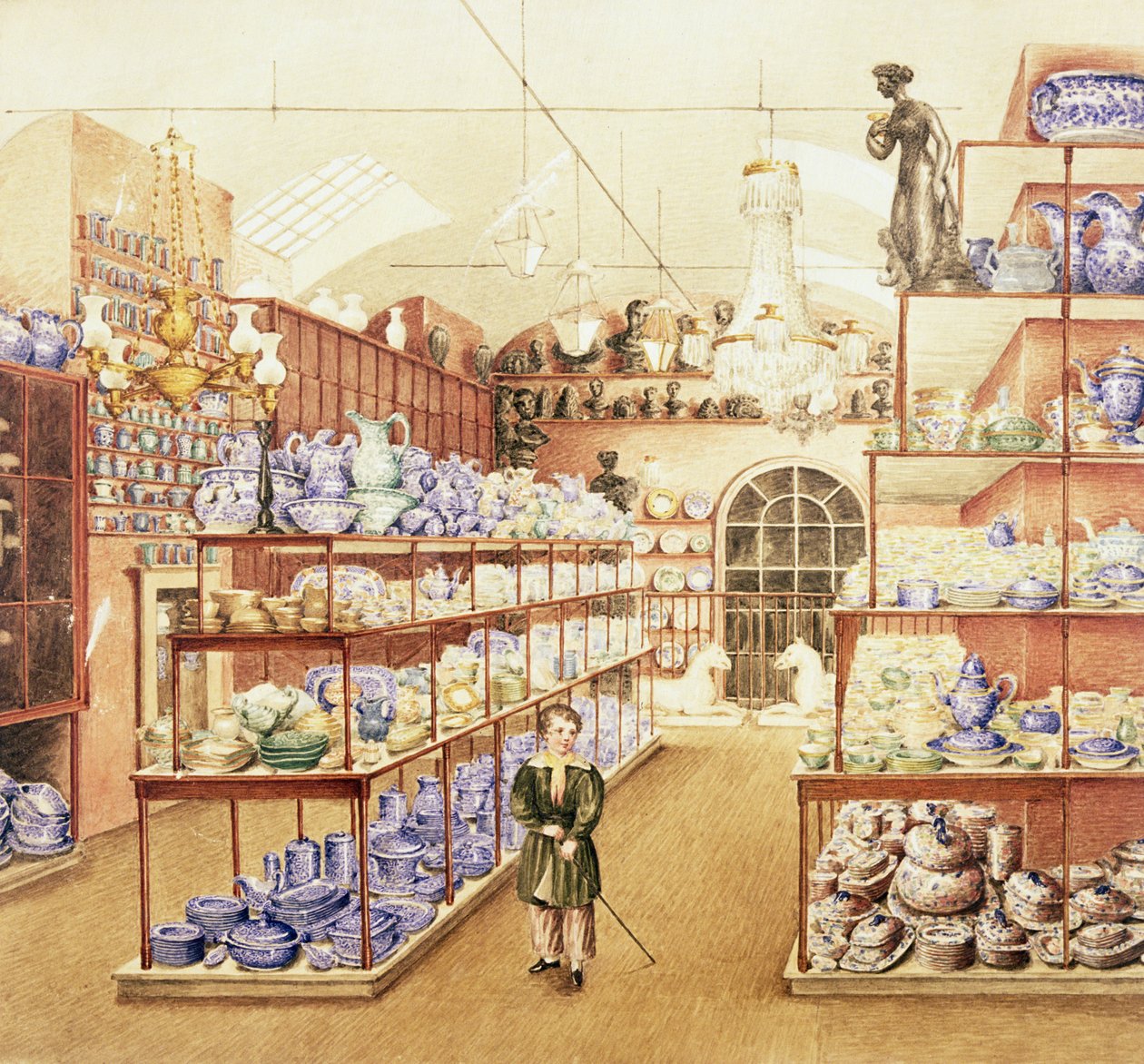 Interiér obchodu s porcelánem, cca 1836 od Mary Ellen Best