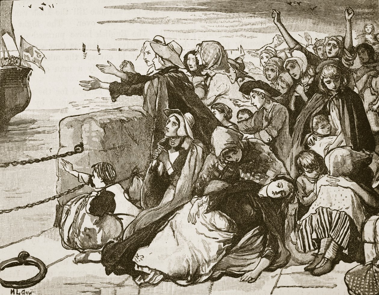 Scéna při odsunu irských vojáků z Limericku, ilustrace z „Cassell