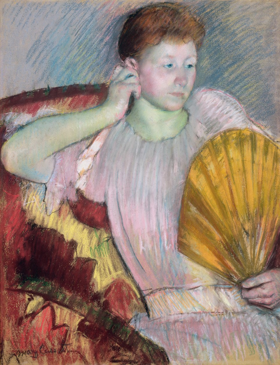Kontemplace, 1891 (pastel na papíře) od Mary Cassatt