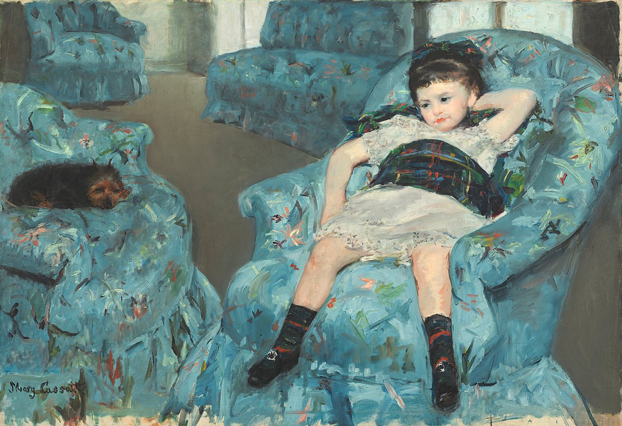 Holčička v modrém křesle, 1878 od Mary Cassatt