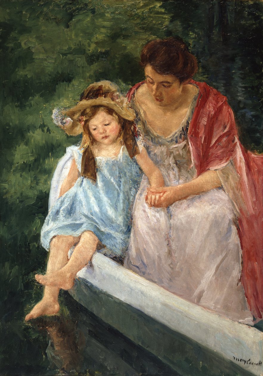 Matka a dítě ve člunu, 1908 od Mary Cassatt