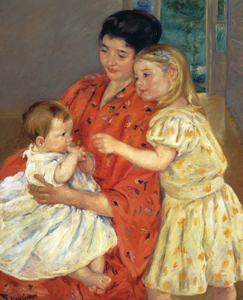 Matka a Sarah s dítětem, 1901 od Mary Cassatt