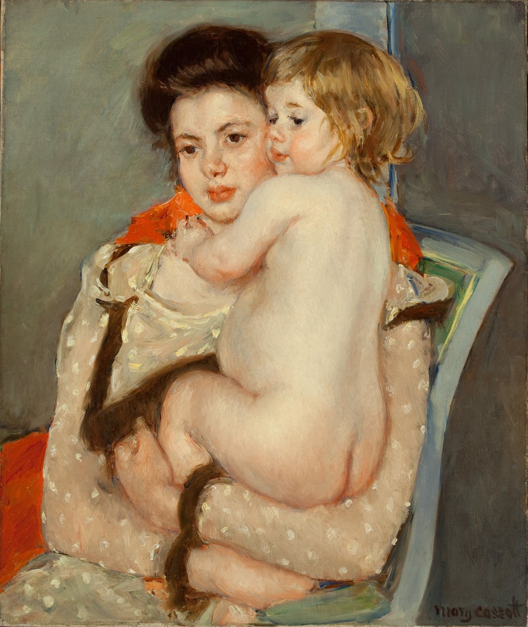 Reine Lefebvre drží nahé dítě, 1902 od Mary Cassatt