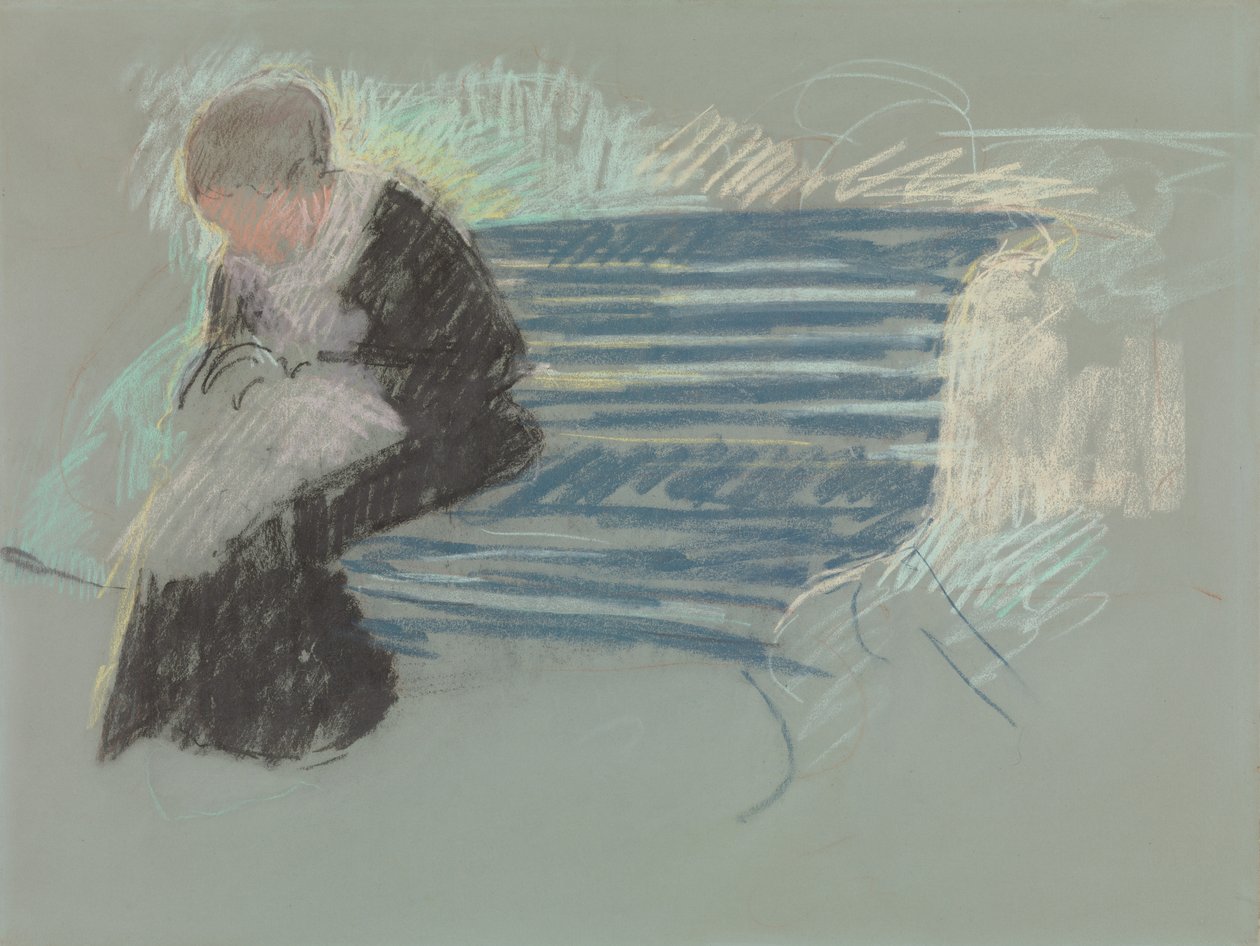 Žena na lavičce, kolem roku 1881 od Mary Cassatt