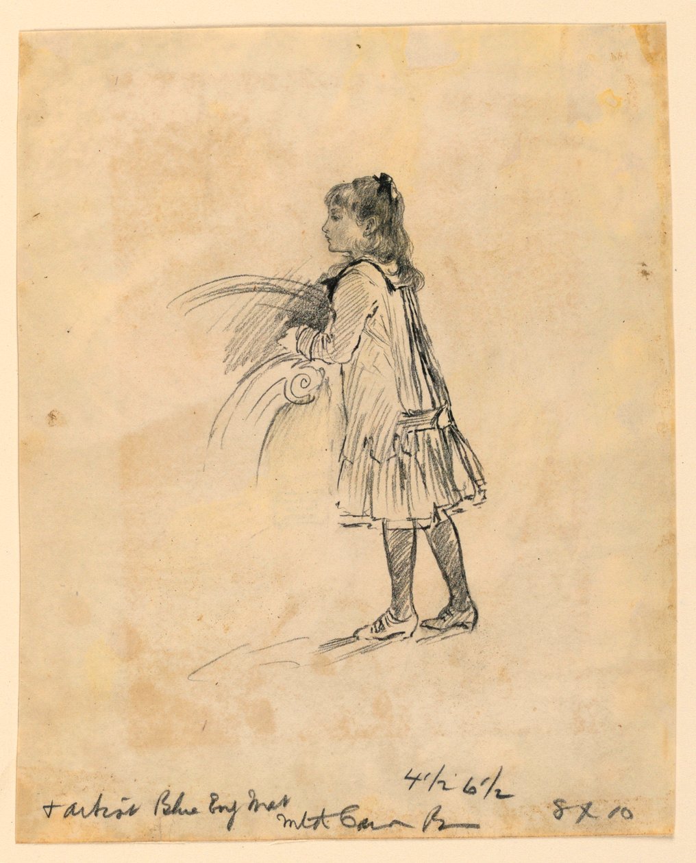 Kresba, Marian Hague jako dítě, 1883 od Mary A. Hallock Foote